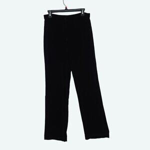 Calvin Klein High Waisted Velvet Silk Blend Black Dress Pants Boot Cut Size 6